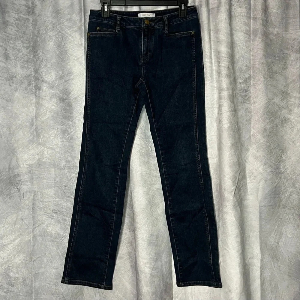 Ellen Tracy Dark Wash Straight Leg Jeans - size 0